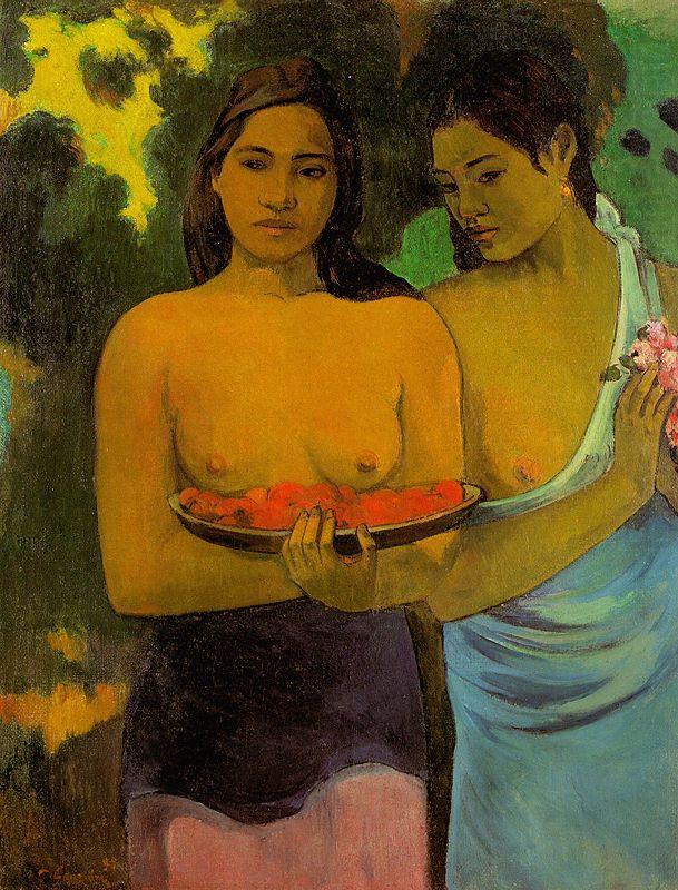 Paul Gauguin Two Tahitian Women with Mango china oil painting image